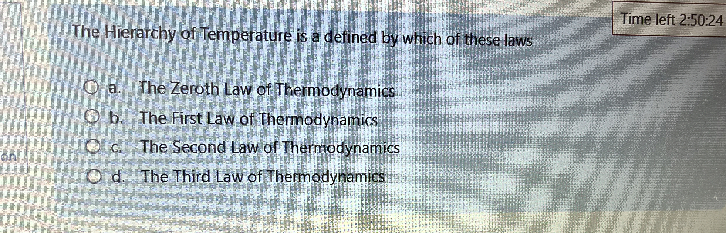 The Hierarchy of Temperature is a defined by