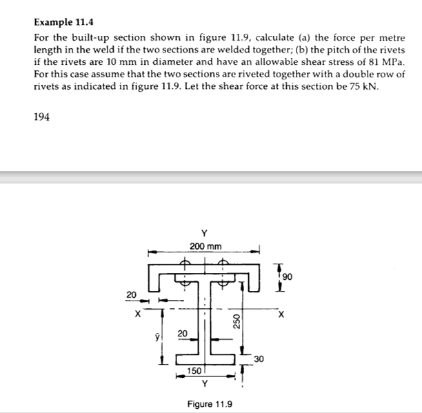Example 1 1 . 4 For the built - up section shown
