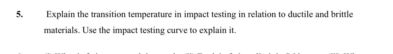 5 . Explain the transition temperature in impact
