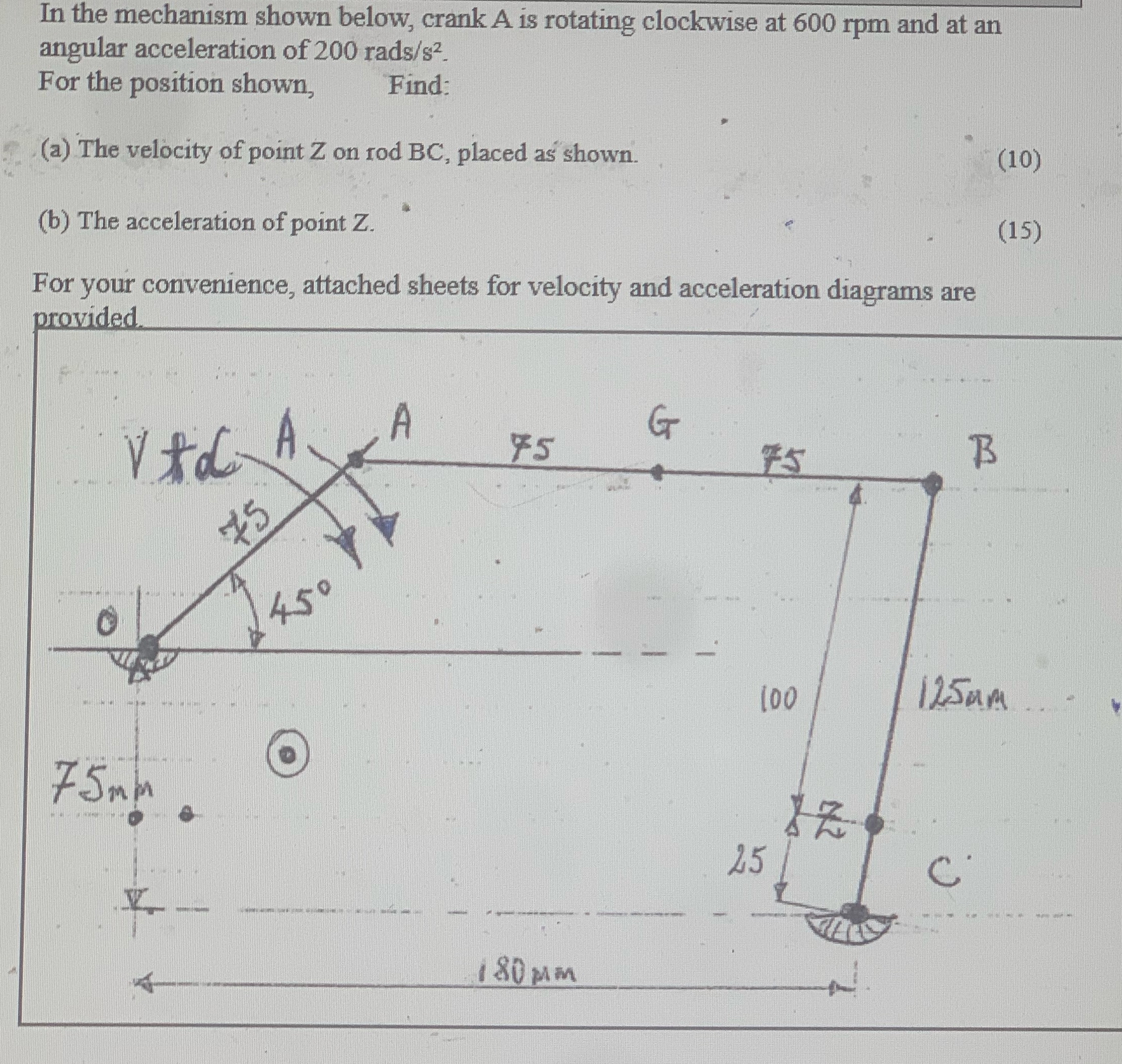 Please solve using drawing velocity and