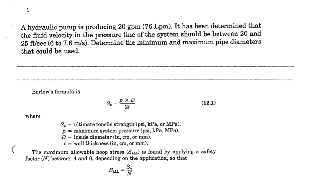 A hydraulic pump is producing ) . It has been