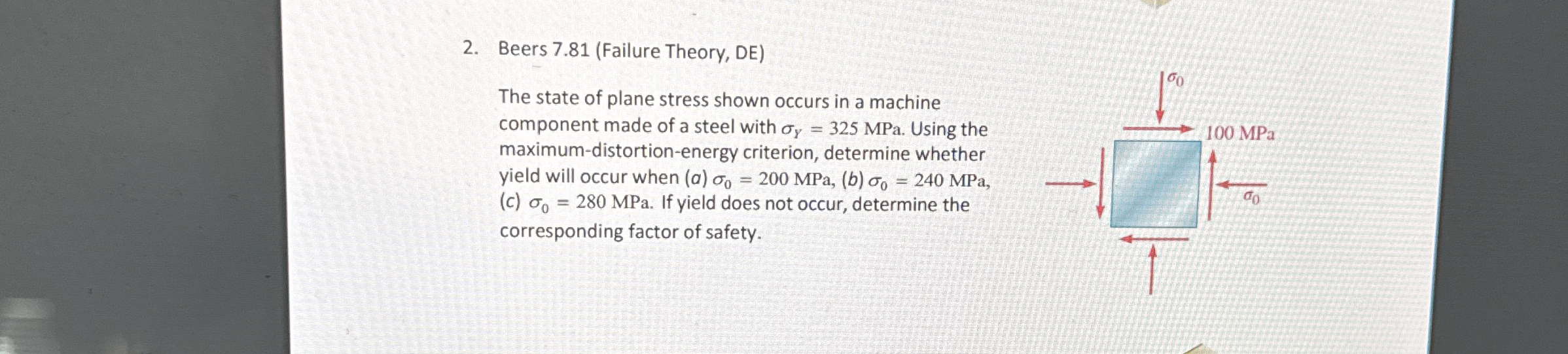 Beers 7 . 8 1 ( Failure Theory, DE ) The state of