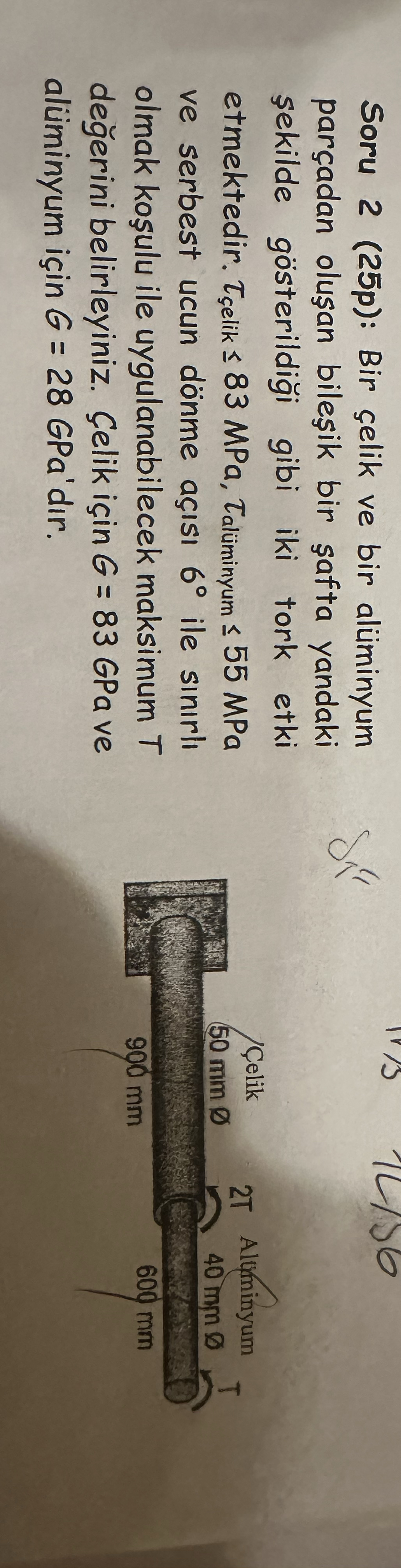 Soru 2 ( 2 5 p ) : Bir elik ve bir al minyum par