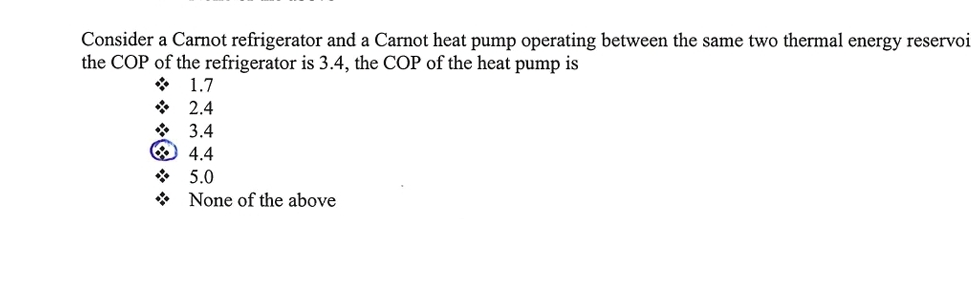 Consider a Carnot refrigerator and a Carnot heat