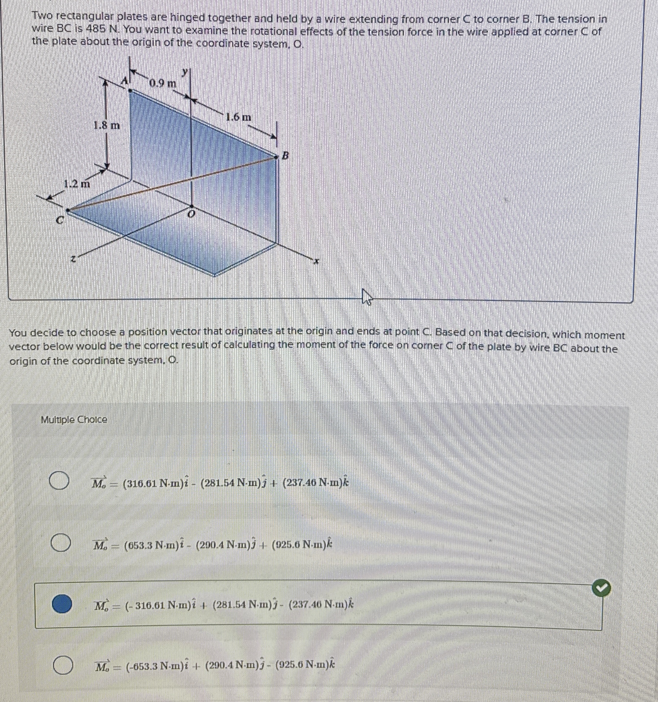 Two rectangular plates are hinged together and