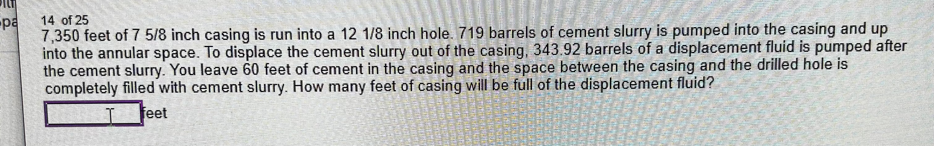 1 4 of 2 5 7 , 3 5 0 feet of 7 5 / / 8 inch