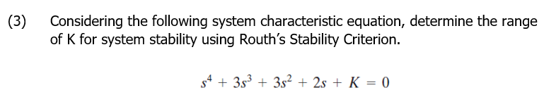 ( 3 ) Considering the following system