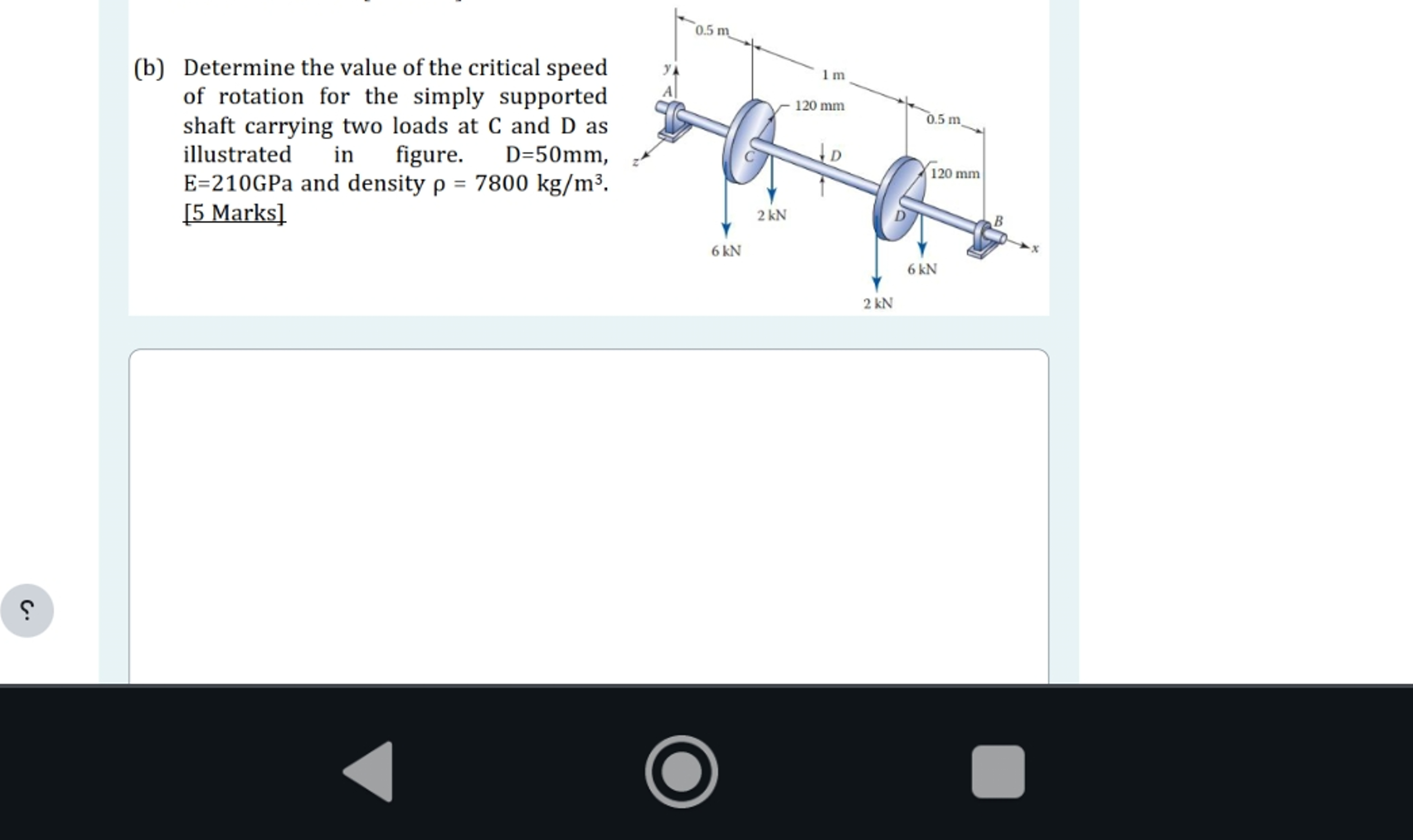 ( b ) Determine the value of the critical speed