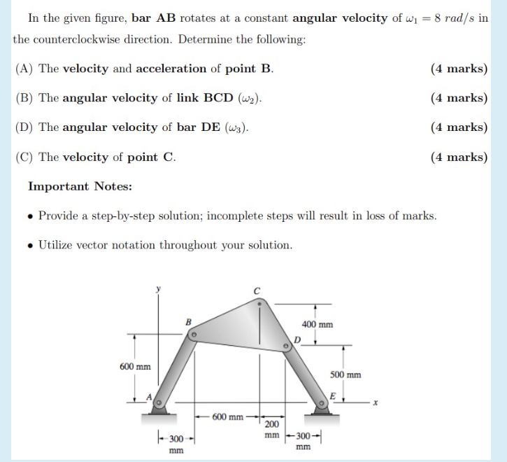 In the given figure, bar A B rotates at a