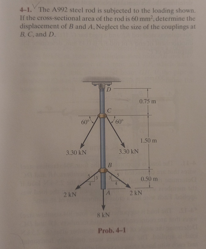 4 - 1 . The A 9 9 2 steel rod is subjected to the