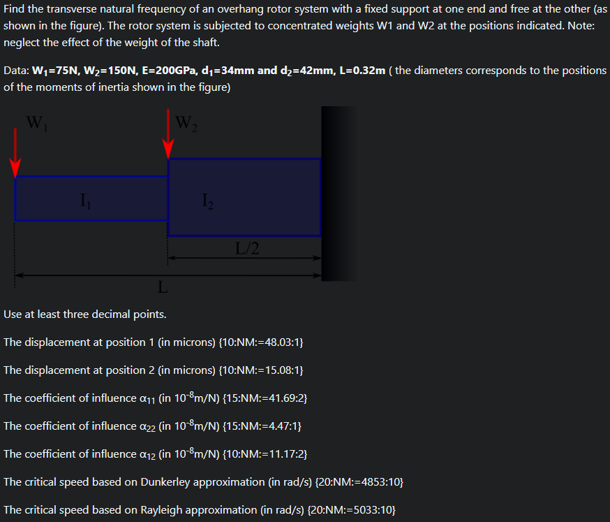 Find the transverse natural frequency of an