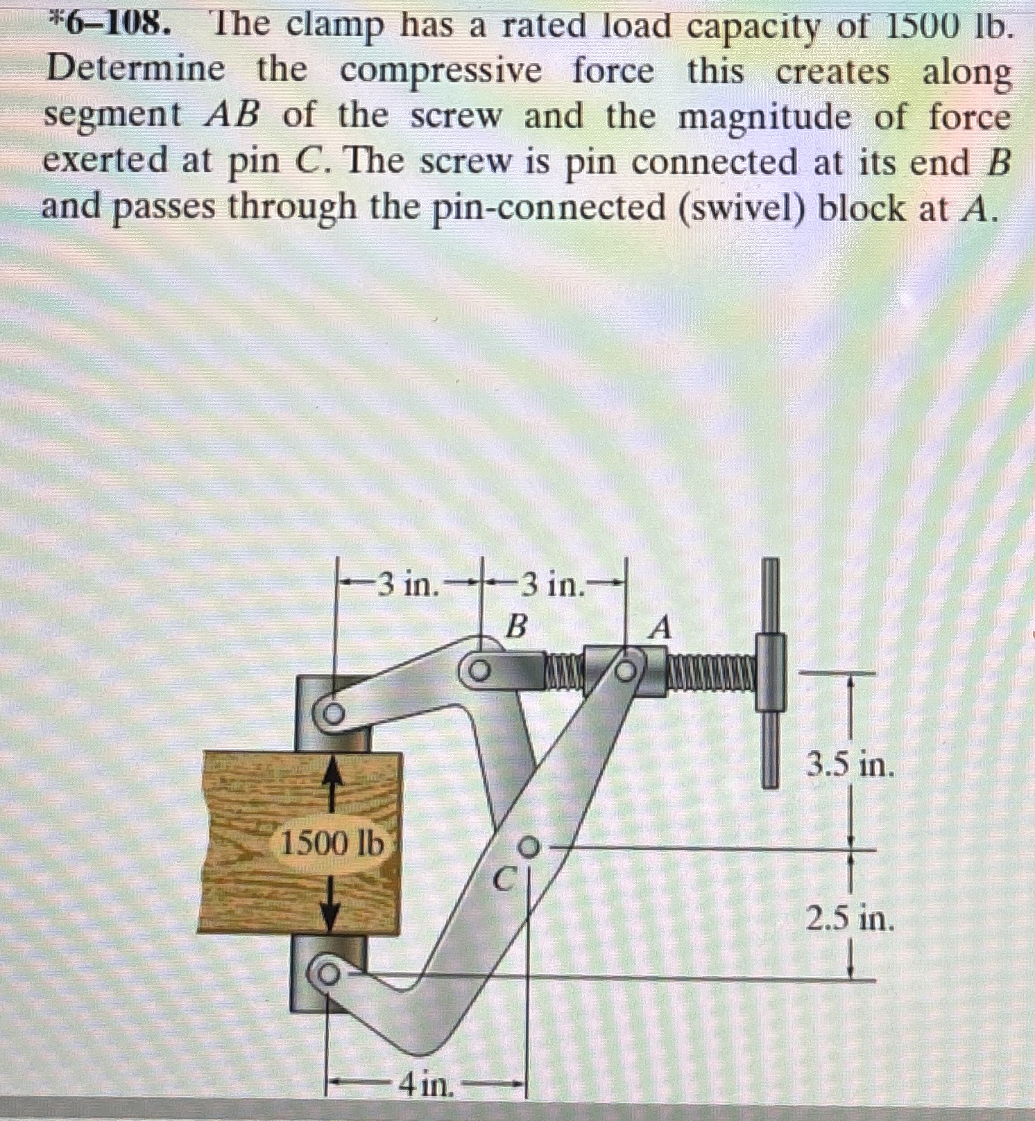 * 6 - 1 0 8 . The clamp has a rated load capacity
