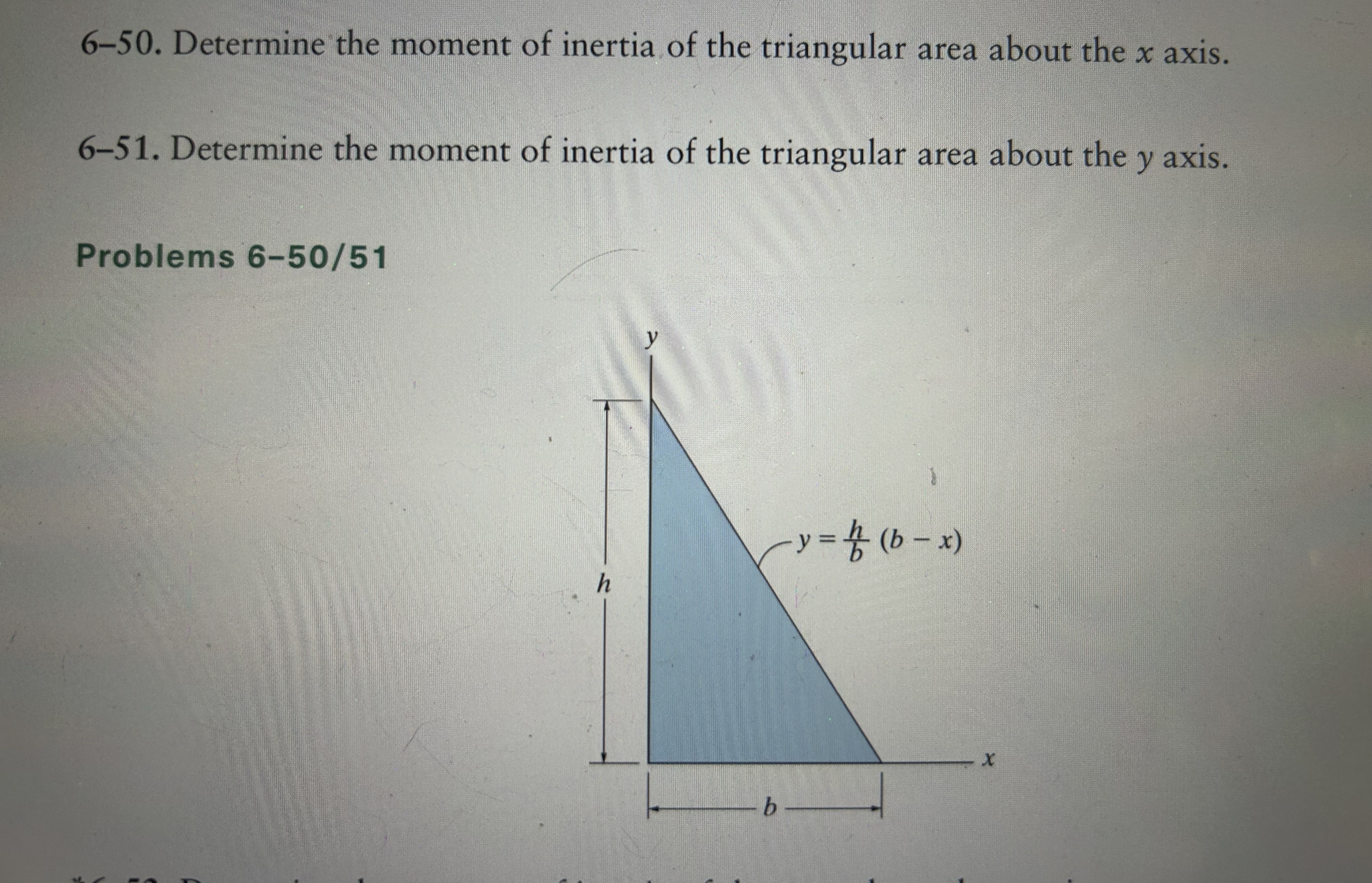 In problem 6 - 5 0 , moment of inertia for the