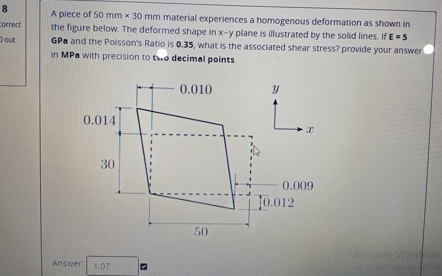 8 orrect out A piece of 5 0 m m 3 0 m m material