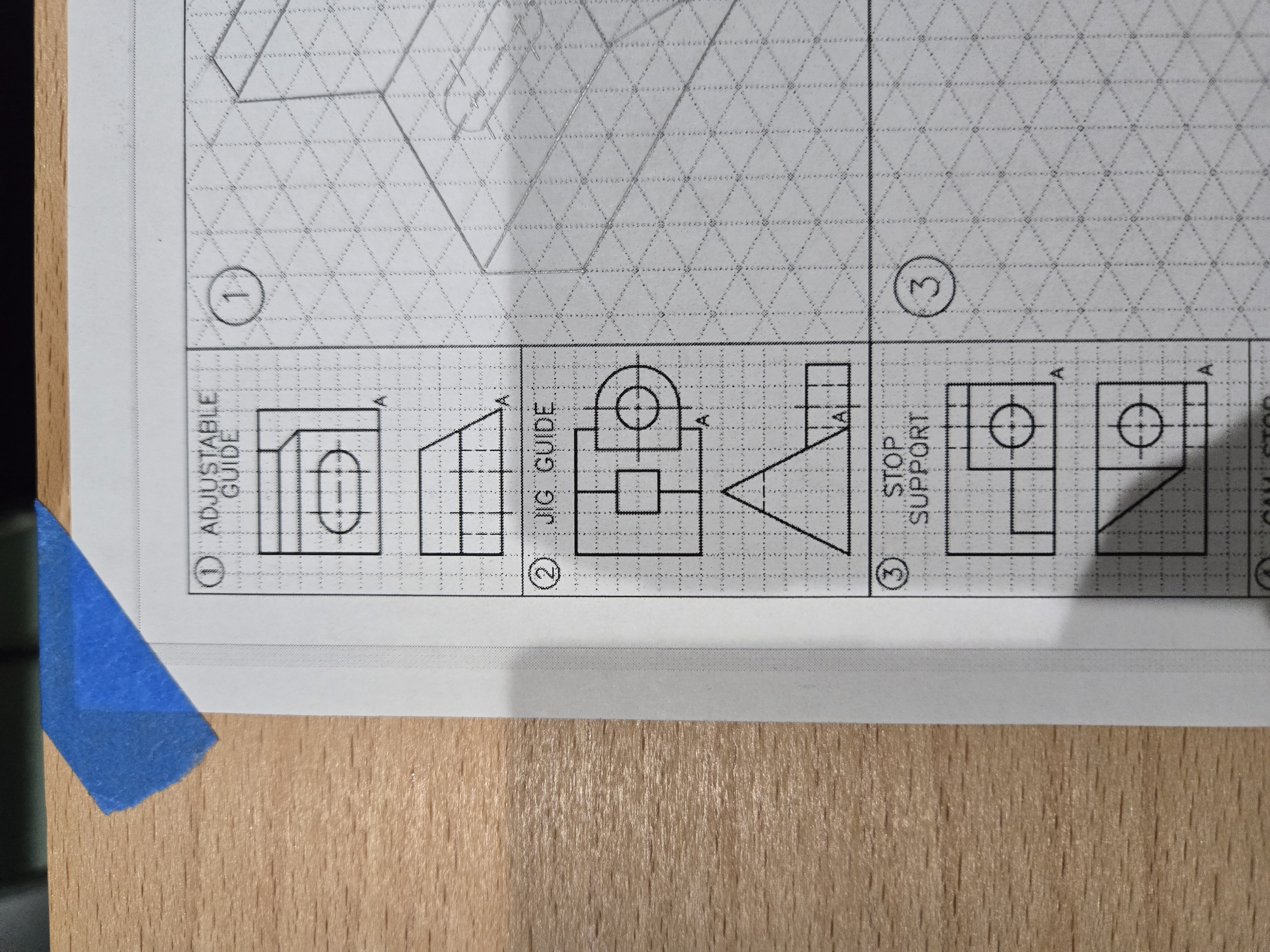 Draw 3 - D view of Jig Guide and Stop Support