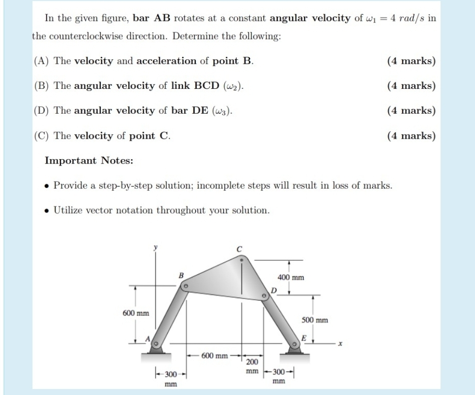 In the given figure, bar A B rotates at a