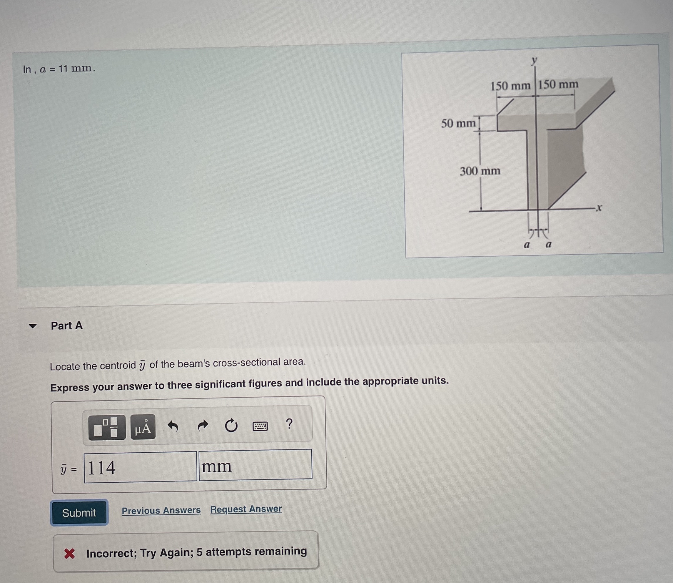 What does this mean I n , a = 1 1 m m . Part A