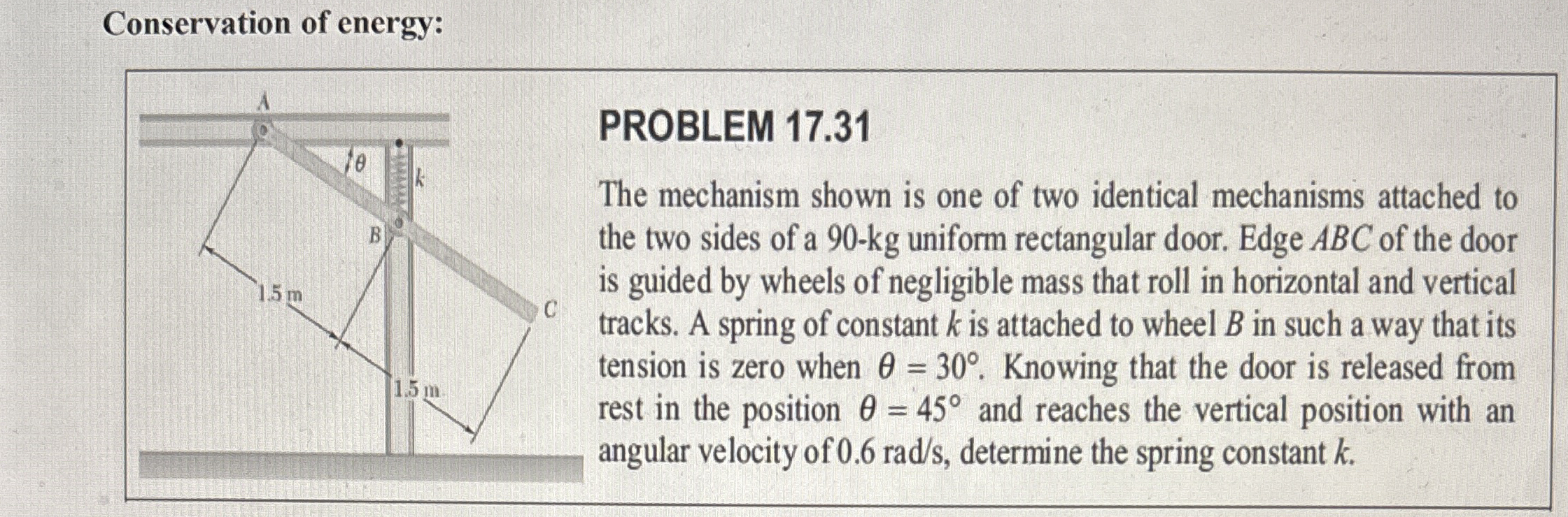 Conservation of energy: PROBLEM 1 7 . 3 1 The