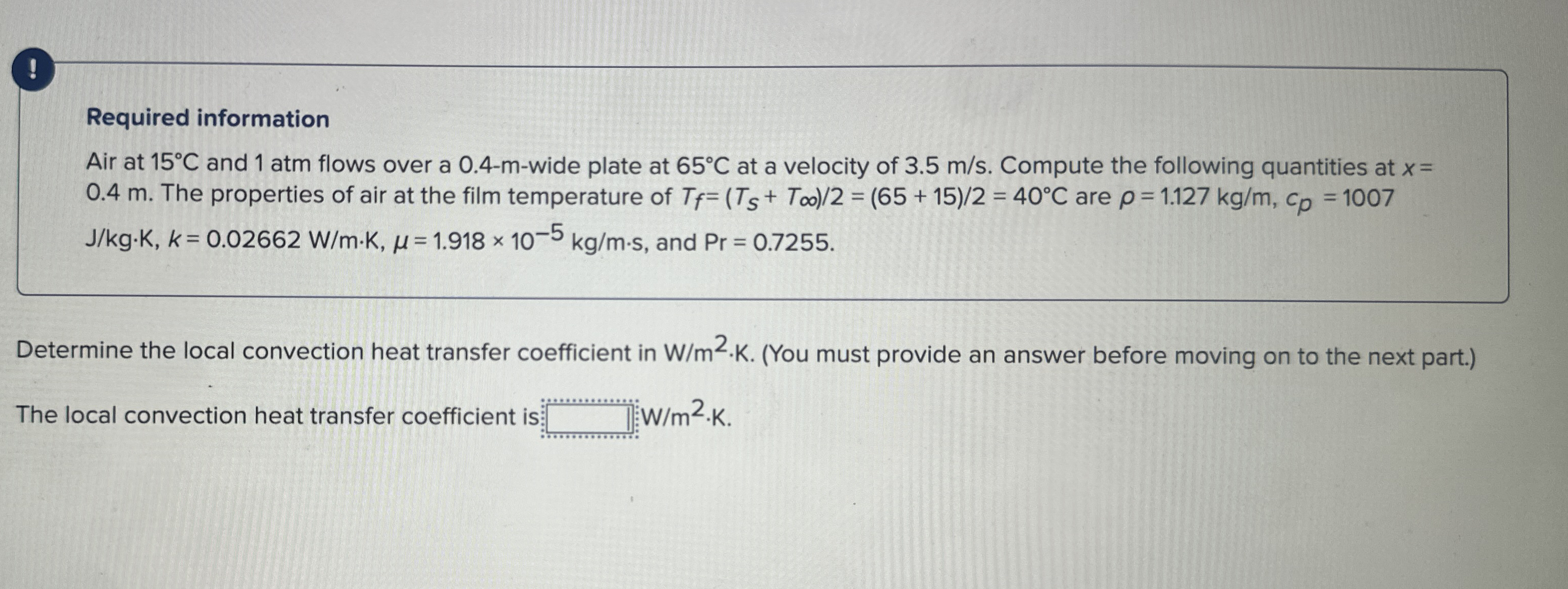! Required information Air at 1 5 C and 1 atm