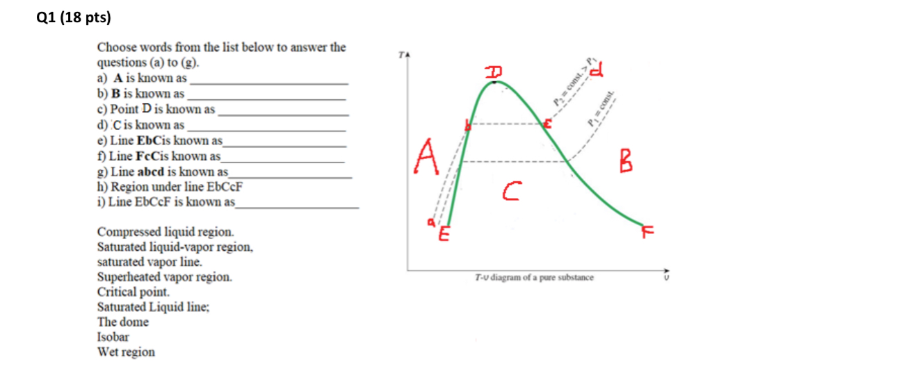 Q 1 ( 1 8 pts ) Choose words from the list below