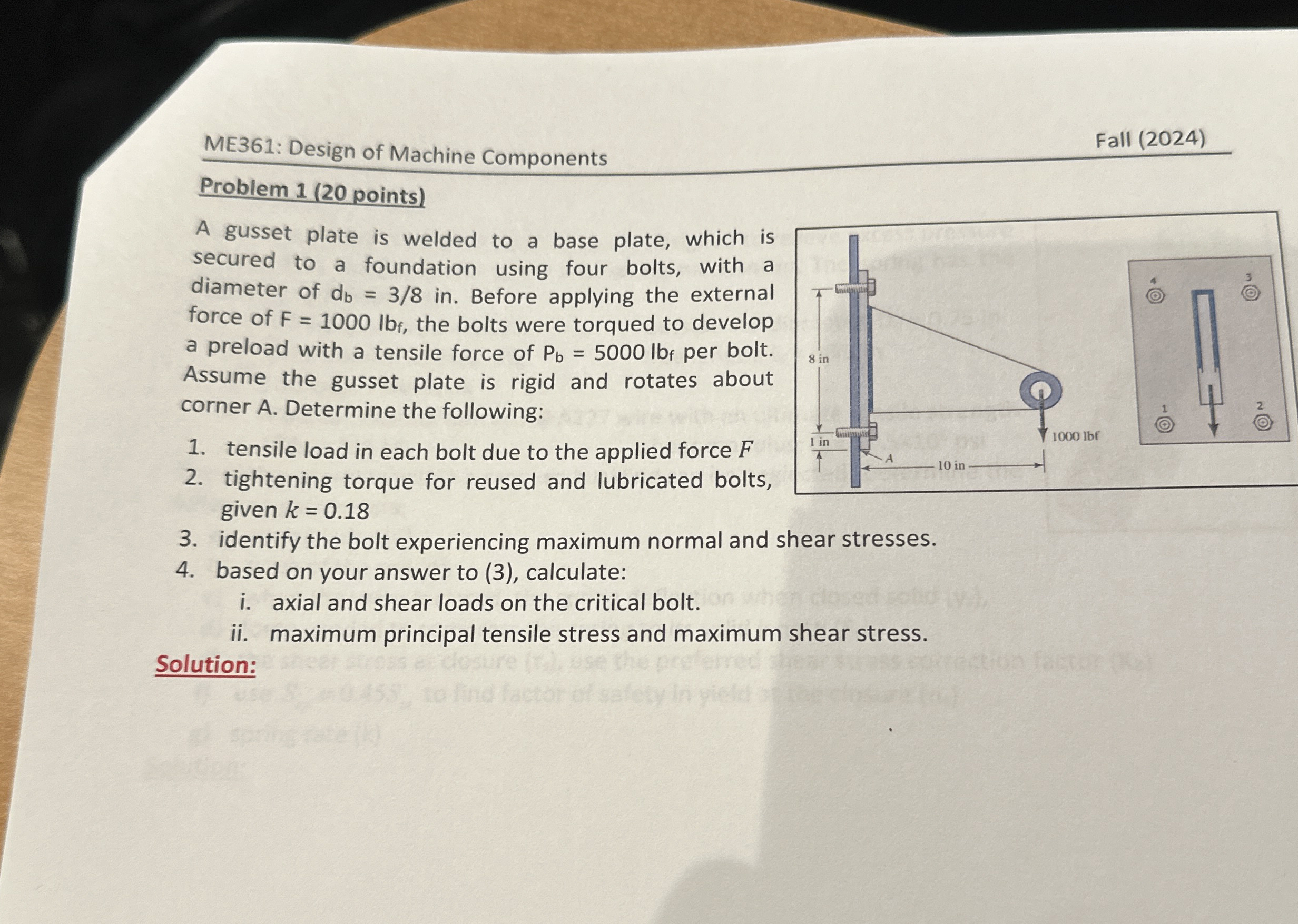 ME 3 6 1 : Design of Machine Components Fall ( 2