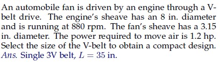 An automobile fan is driven by an engine through