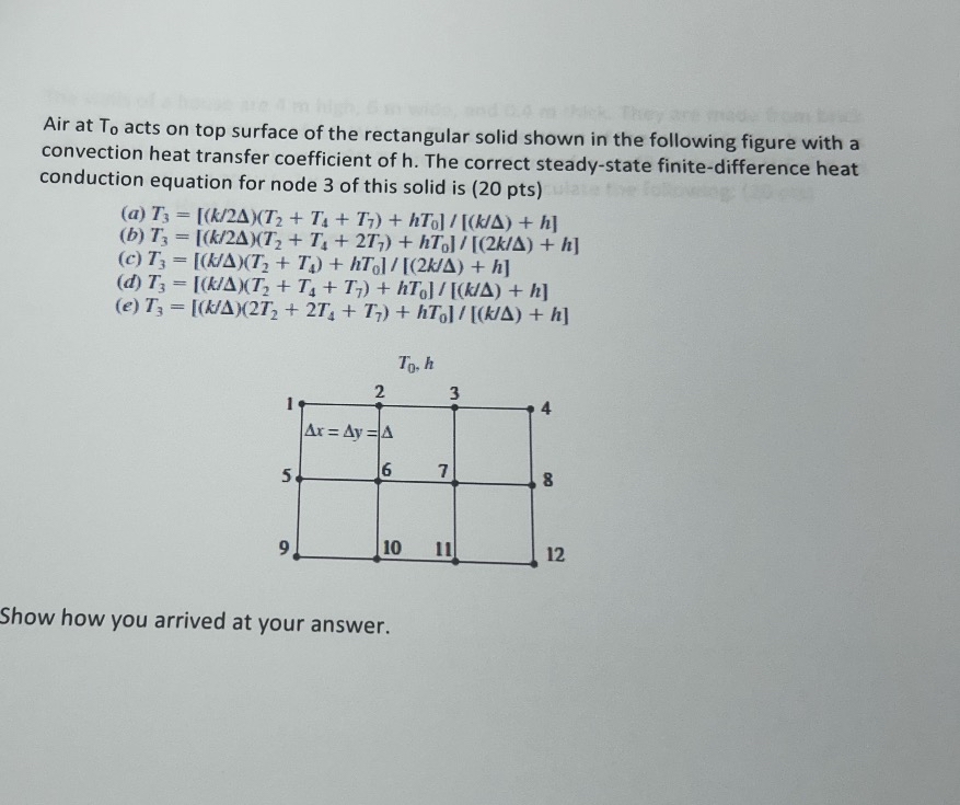 Air at T 0 acts on top surface of the rectangular