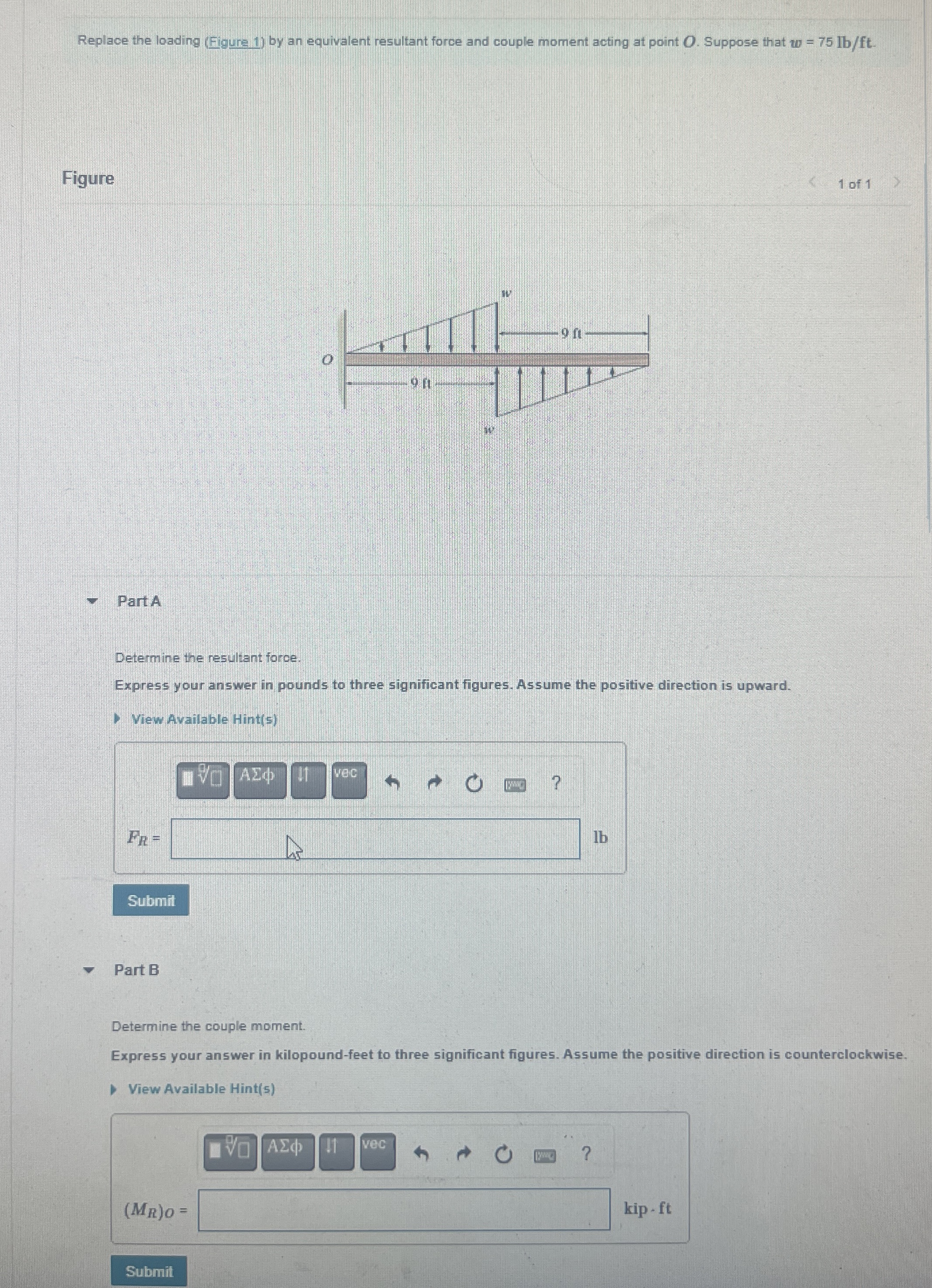 Replace the loading ( Figure 1 ) by an equivalent