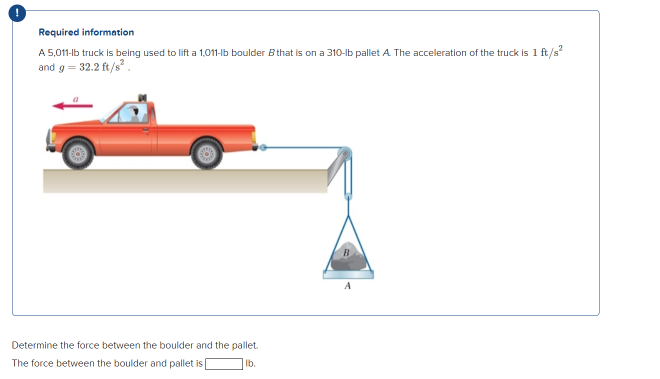 Required information A 5 , 0 1 1 - lb truck is