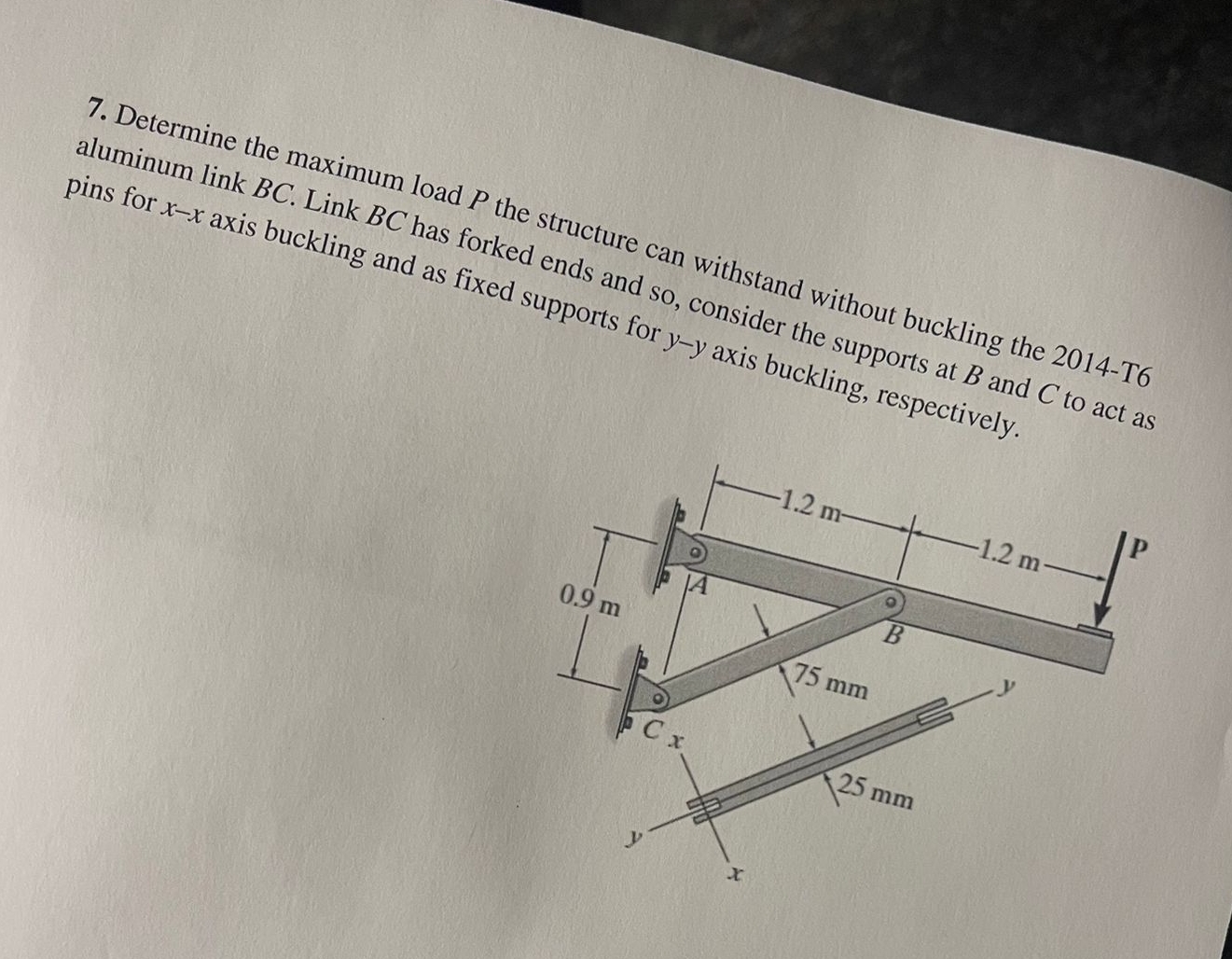 Determine the maximum load P the structure can