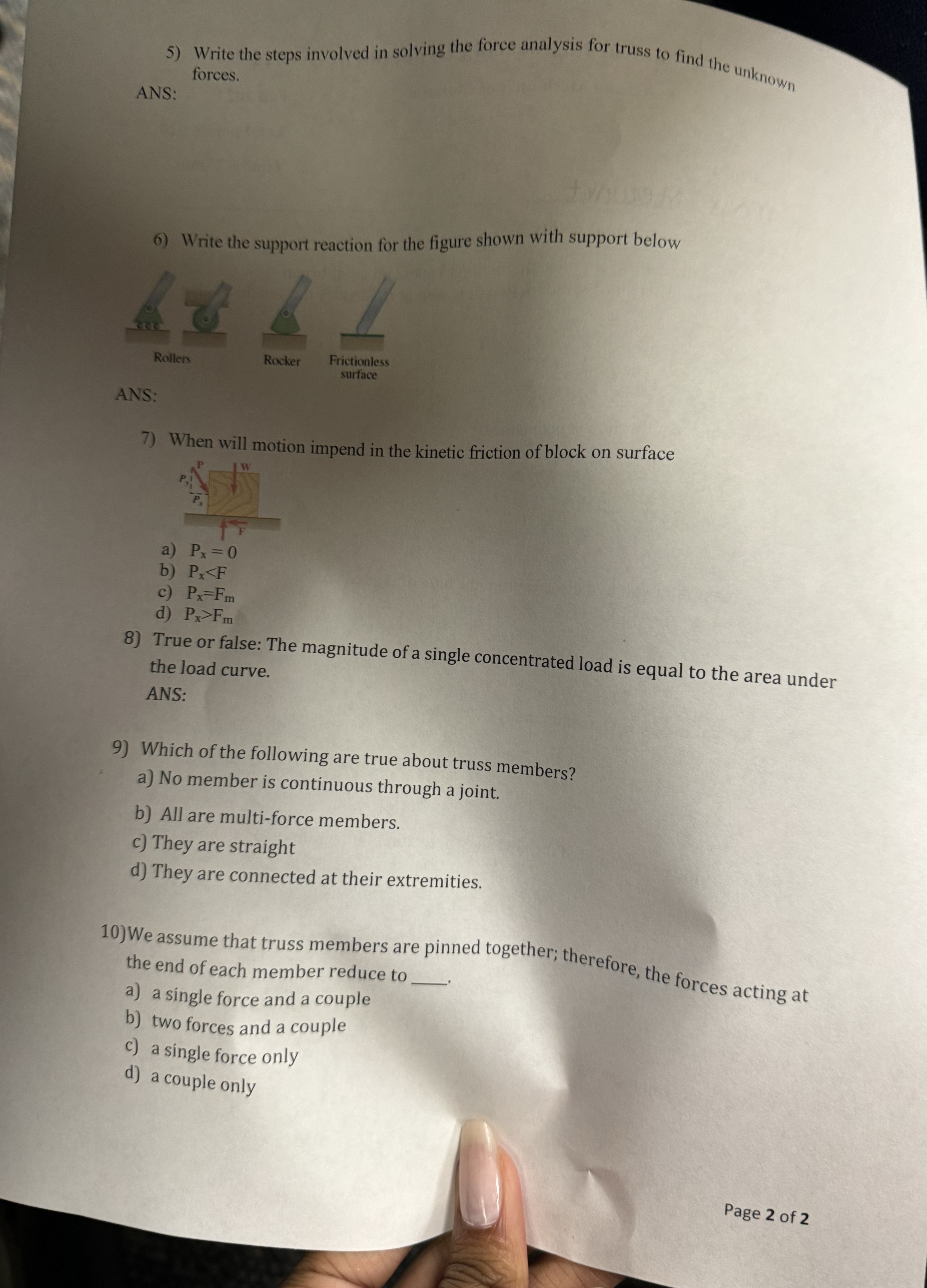 Write the steps involved in solving the force