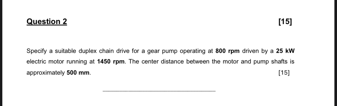 Question 2 [ 1 5 ] Specify a suitable duplex