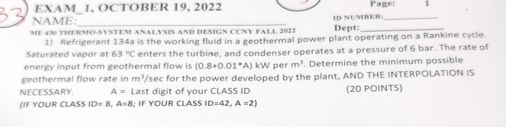 3 3 EXAM _ 1 , OCTOBER 1 9 , 2 0 2 2 Page: NAME q