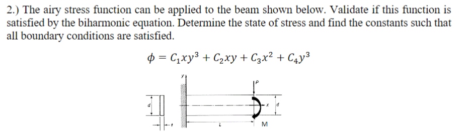2 . ) The airy stress function can be applied to
