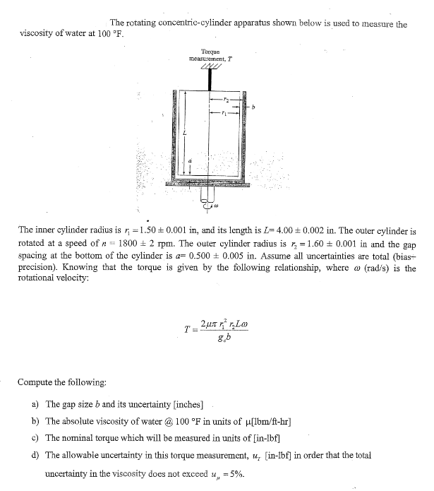 The rotating concentric - cylinder apparatus