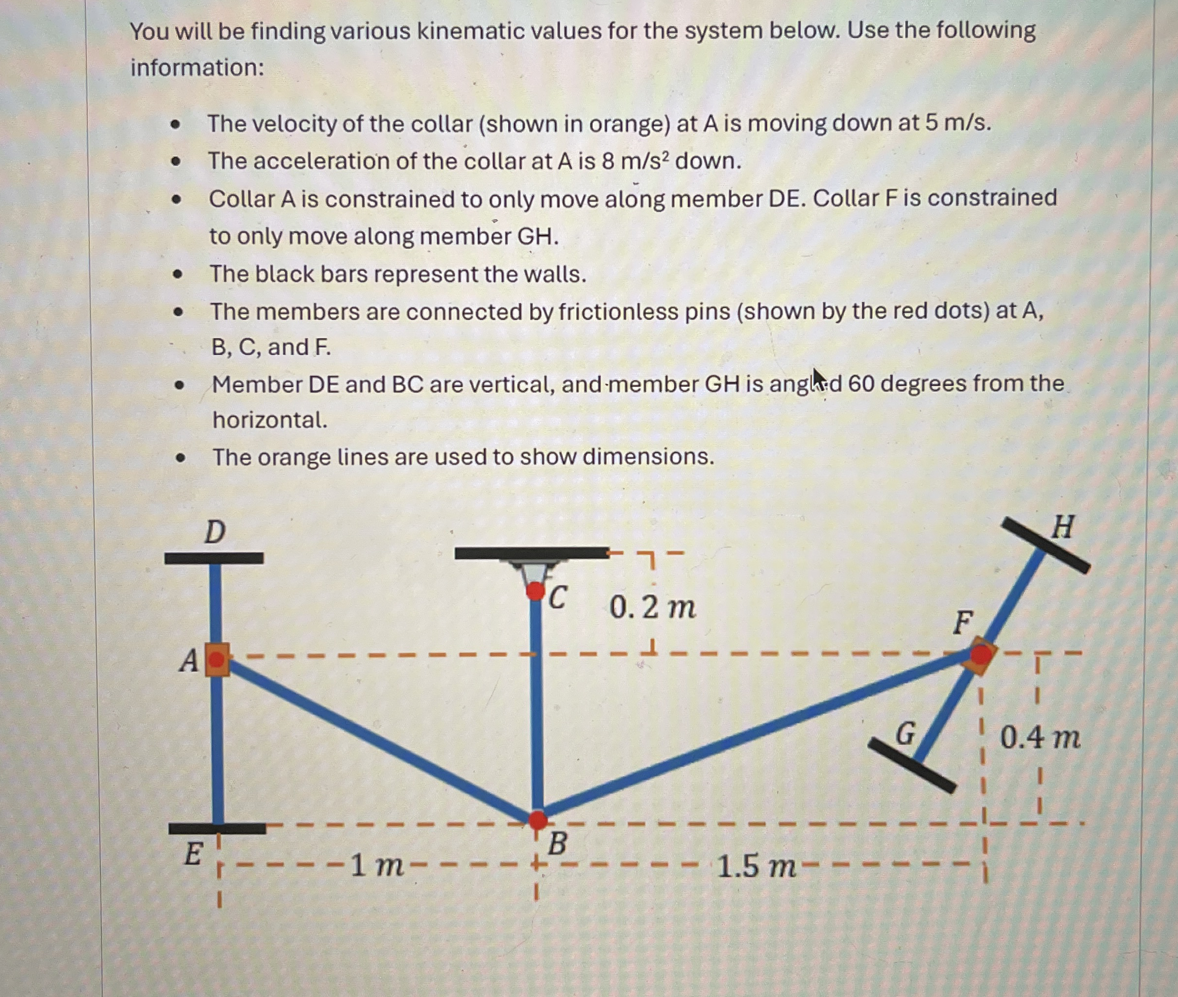 Assume the following Velocity of point B is 2 . 4