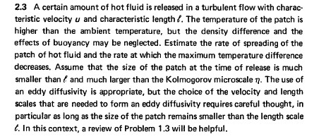 2 . 3 A certain amount of hot fluid is released