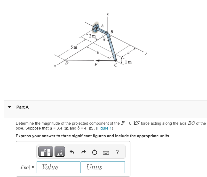 Part A Determine the magnitude of the projected