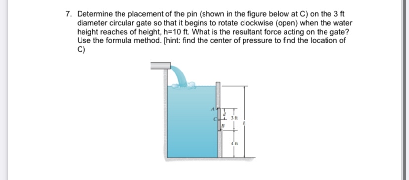 Determine the placement of the pin ( shown in the