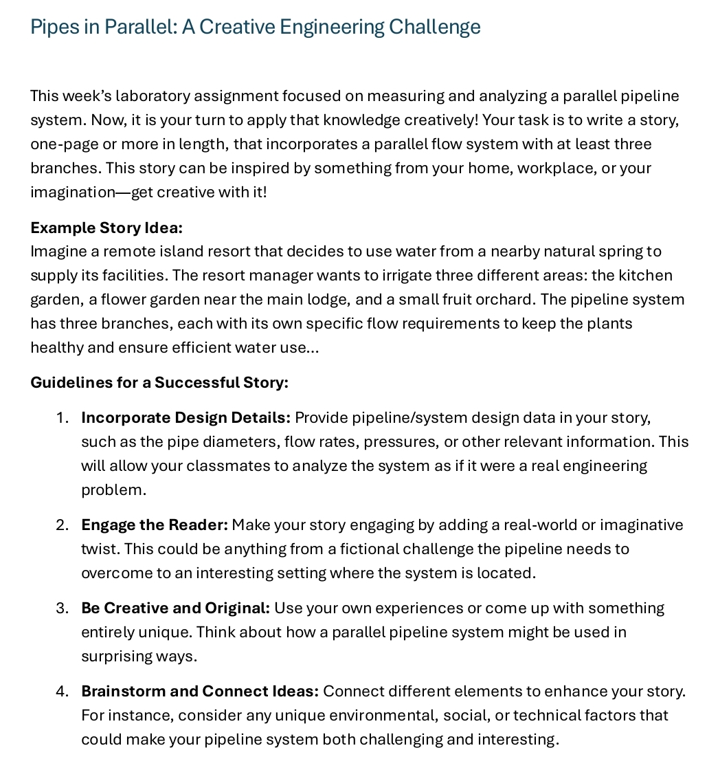 Pipes in Parallel: A Creative Engineering