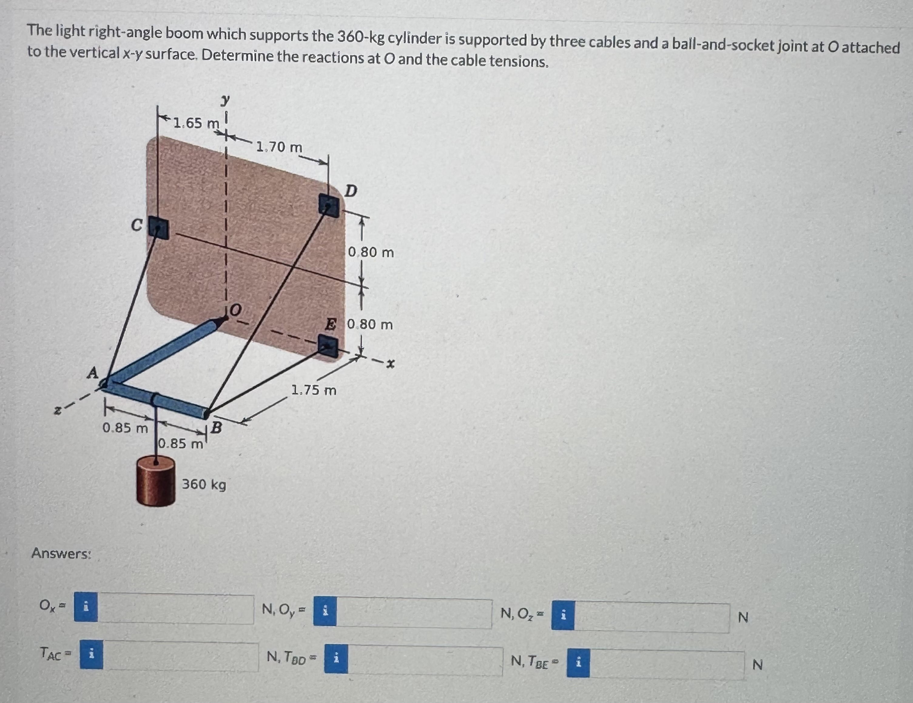 The light right - angle boom which supports the 3