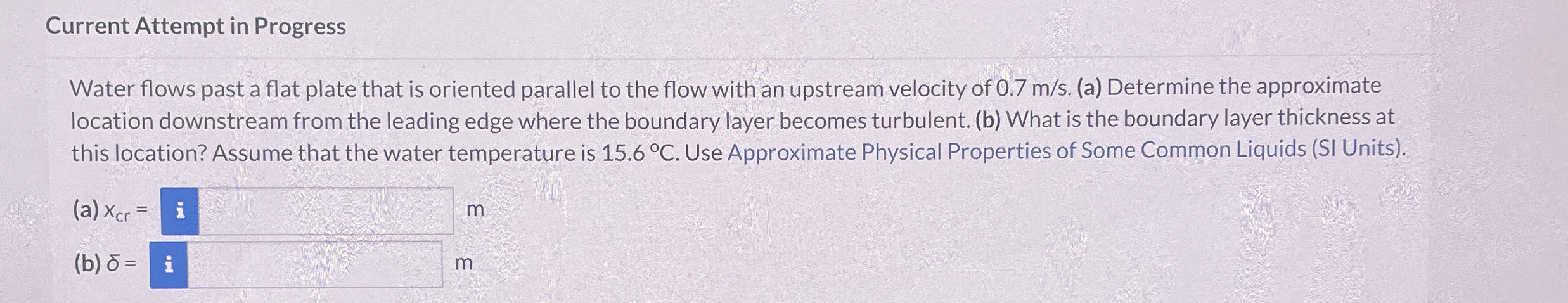 Current Attempt in Progress Water flows past a
