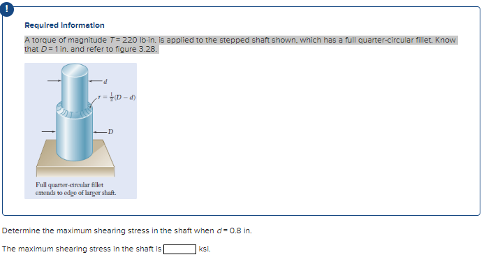 Required Information A torque of magnitude T = 2