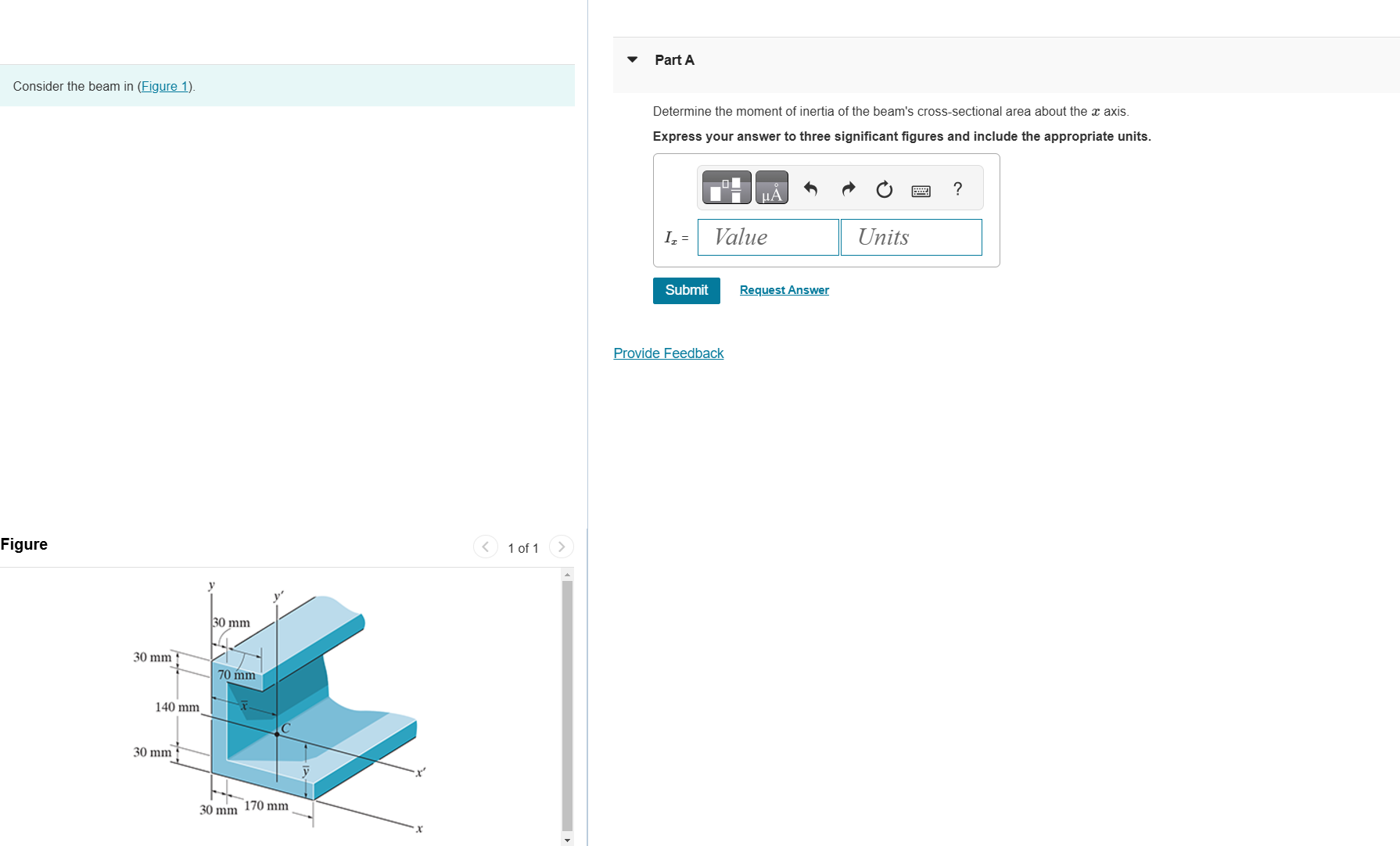 Consider the beam in ( Figure 1 ) . Determine the