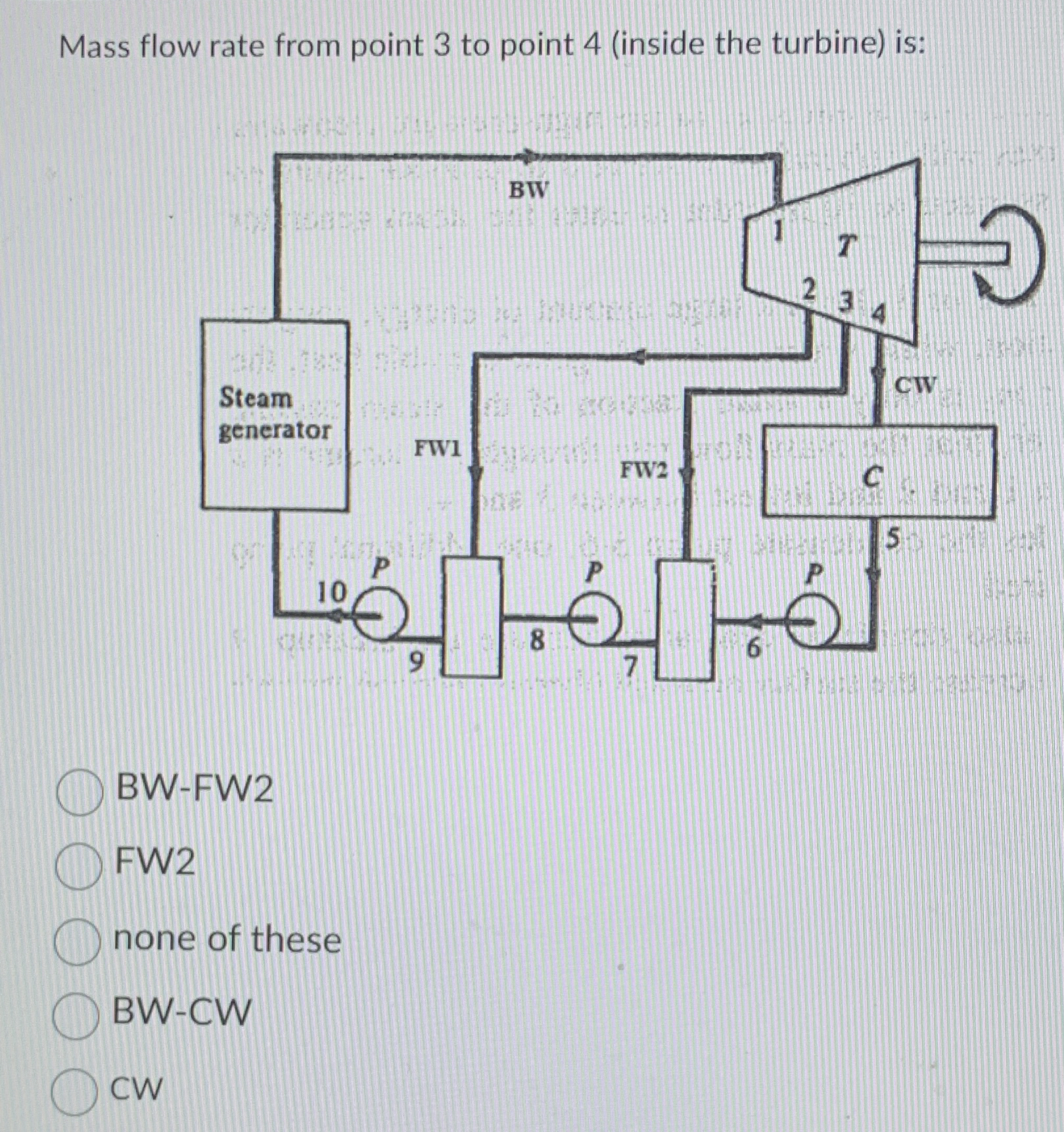Mass flow rate from point 3 to point 4 ( inside