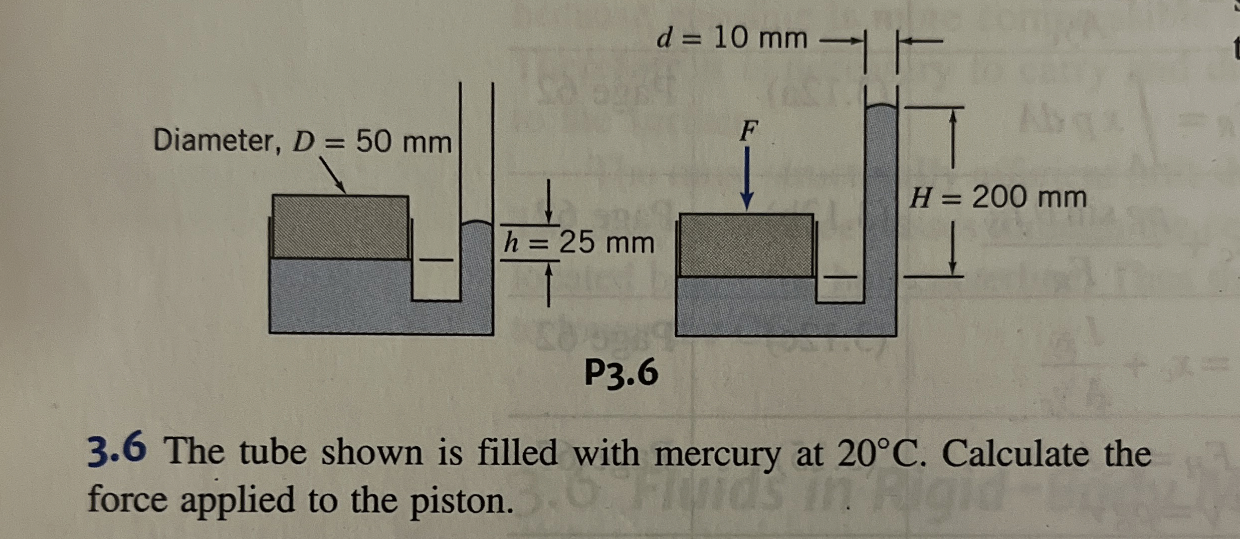 Diameter, 3 . 6 The tube shown is filled with