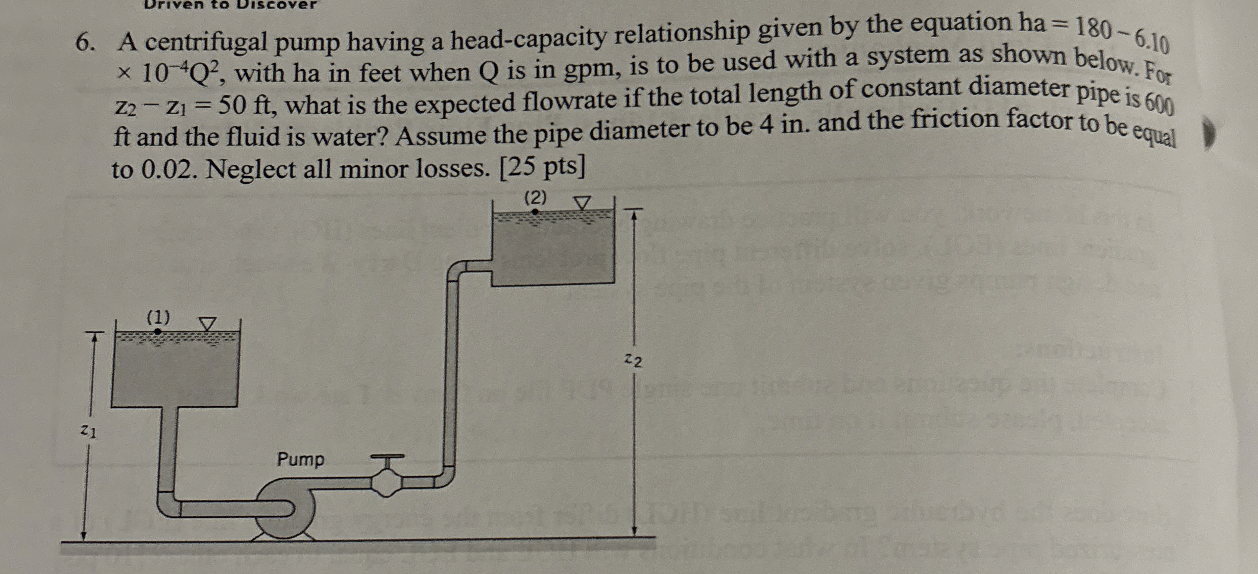 A centrifugal pump having a head - capacity