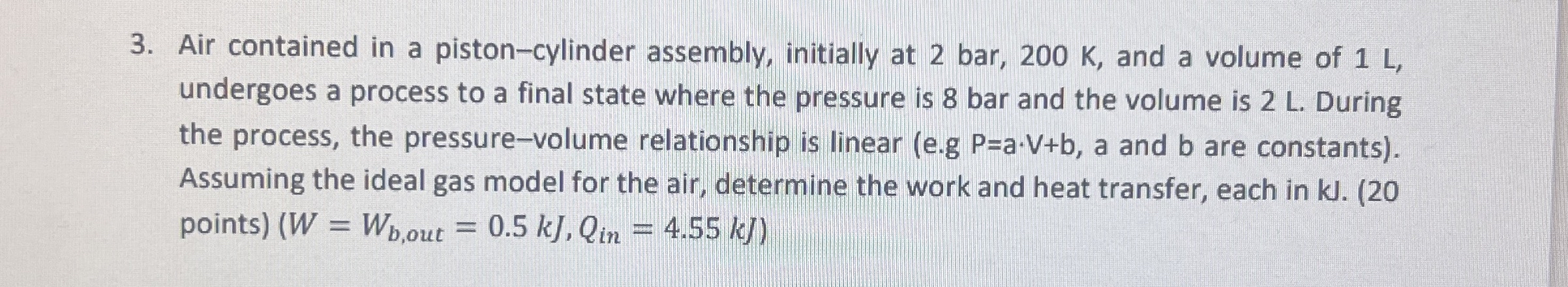 Air contained in a piston - cylinder assembly,