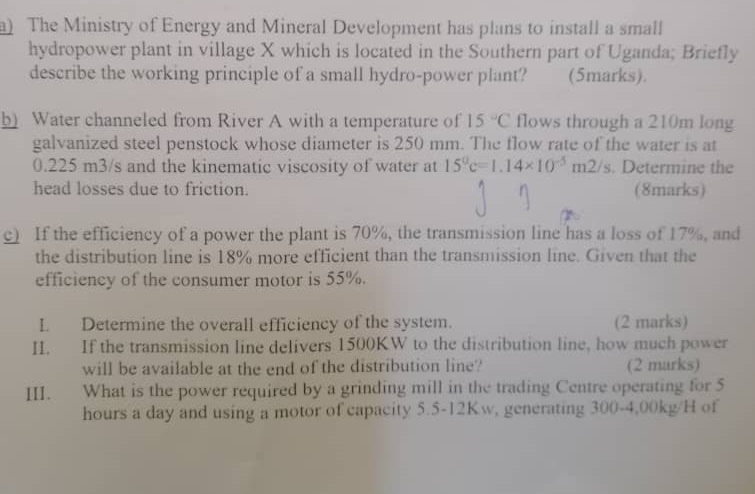 a ) The Ministry of Energy and Mineral