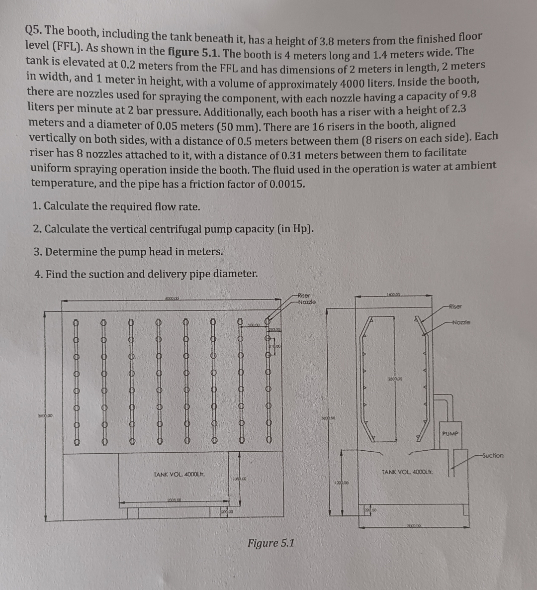 Q 5 . The booth, including the tank beneath it ,